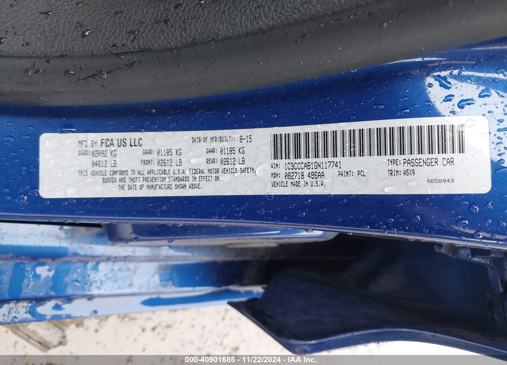 2016 CHRYSLER 200 LIMITED VIN: 1C3CCCAB1GN117741