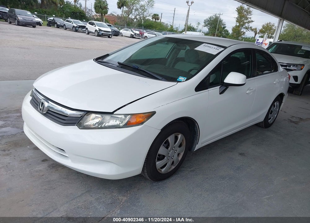 2012 HONDA CIVIC LX VIN: 19XFB2F5XCE008783