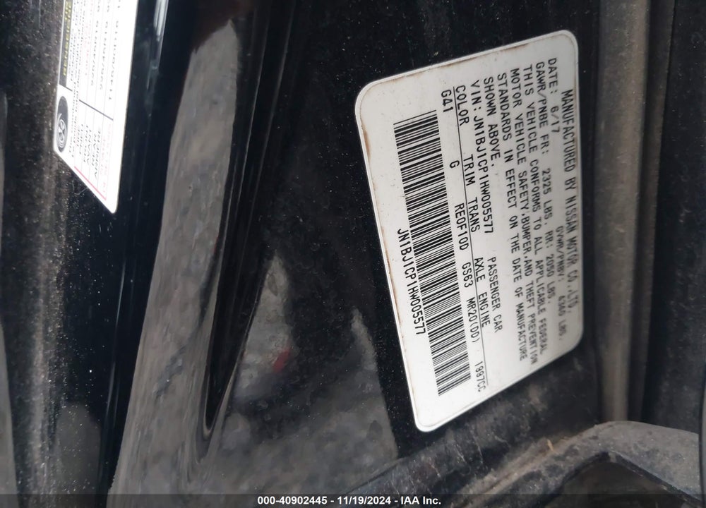 2017 NISSAN ROGUE SPORT SL VIN: JN1BJ1CP1HW005577