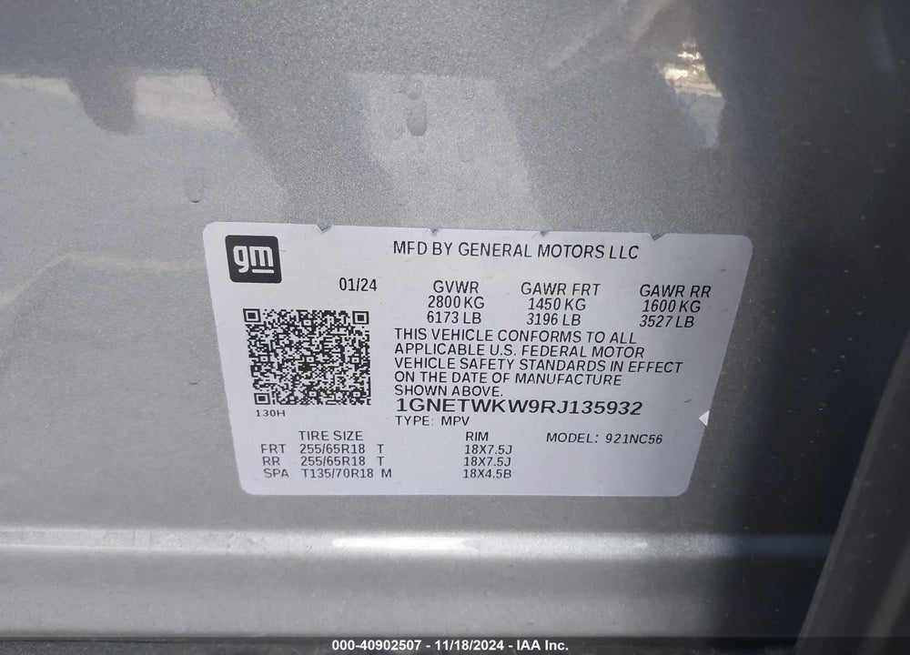 2024 CHEVROLET TRAVERSE LIMITED AWD LT LEATHER VIN: 1GNETWKW9RJ135932