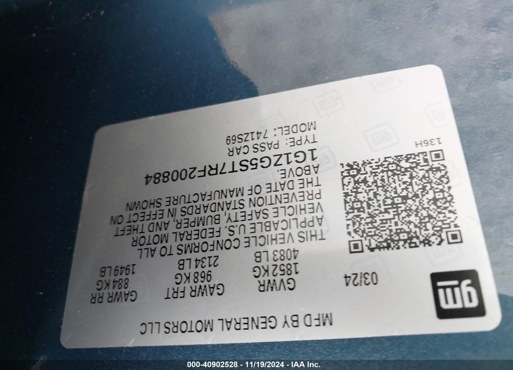 2024 CHEVROLET MALIBU FWD RS VIN: 1G1ZG5ST7RF200884
