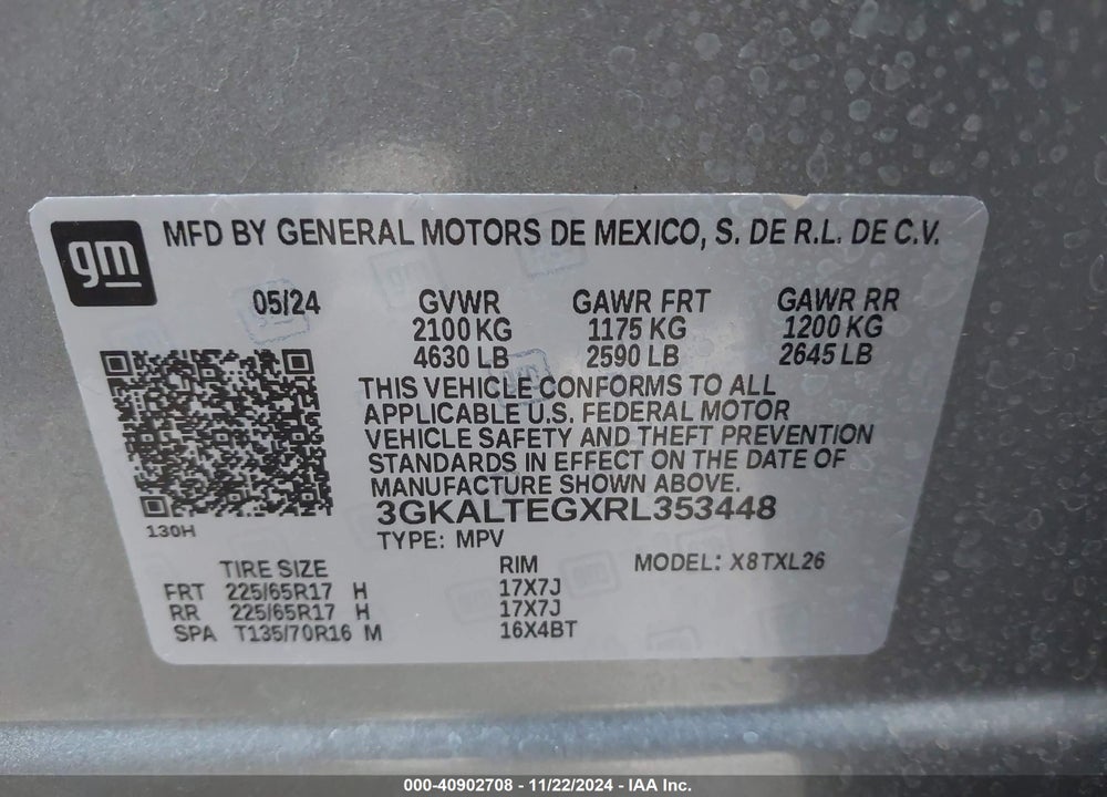 2024 GMC TERRAIN AWD SLE VIN: 3GKALTEGXRL353448