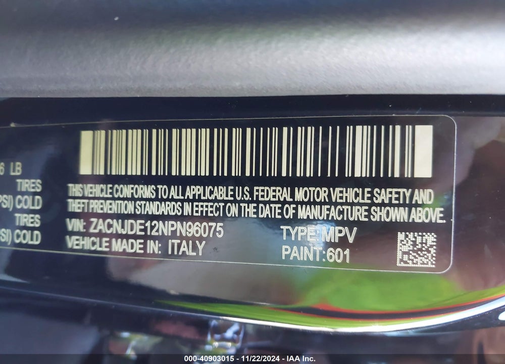 2022 JEEP RENEGADE ALTITUDE 4X4 VIN: ZACNJDE12NPN96075