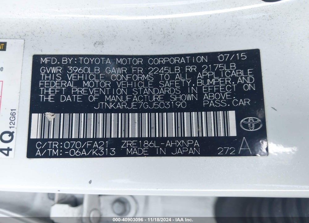 2016 SCION IM VIN: JTNKARJE7GJ503190
