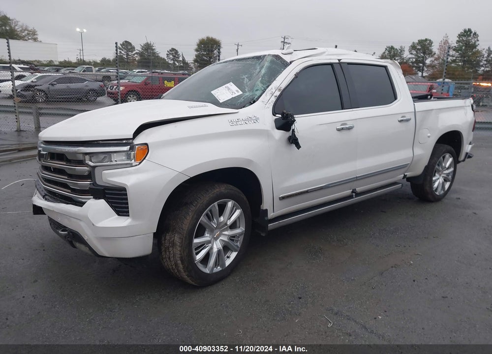 2022 CHEVROLET SILVERADO 1500 4WD SHORT BED HIGH COUNTRY VIN: 3GCUDJET3NG670594