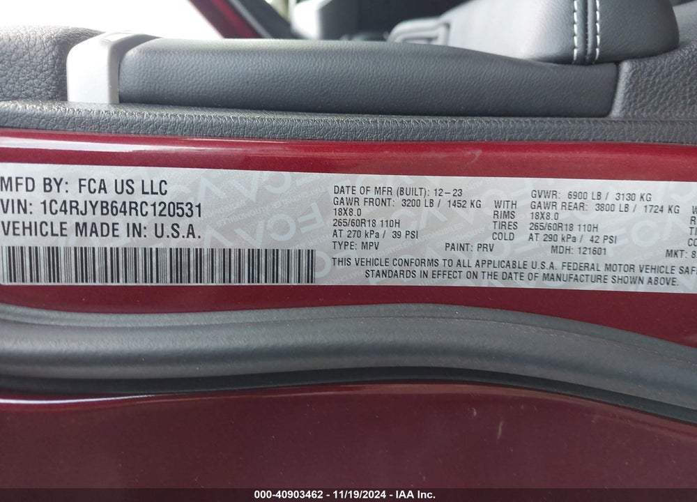 2024 JEEP GRAND CHEROKEE 4XE VIN: 1C4RJYB64RC120531