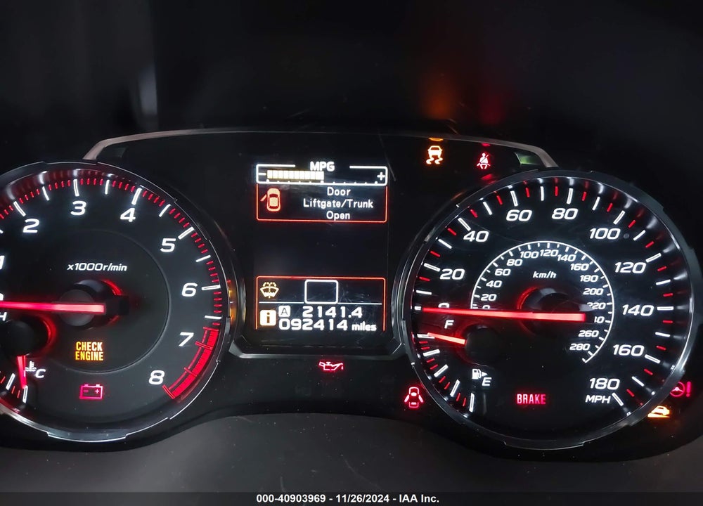 2018 SUBARU WRX VIN: JF1VA1A65J9801120