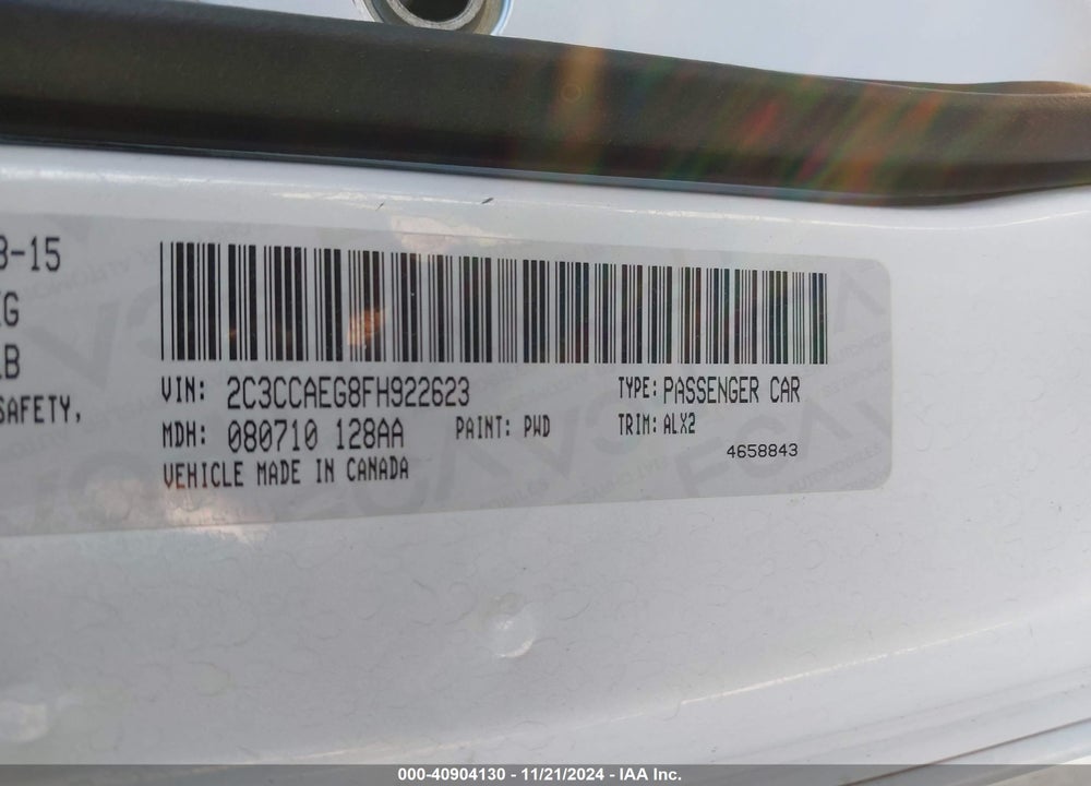 2015 CHRYSLER 300C VIN: 2C3CCAEG8FH922623