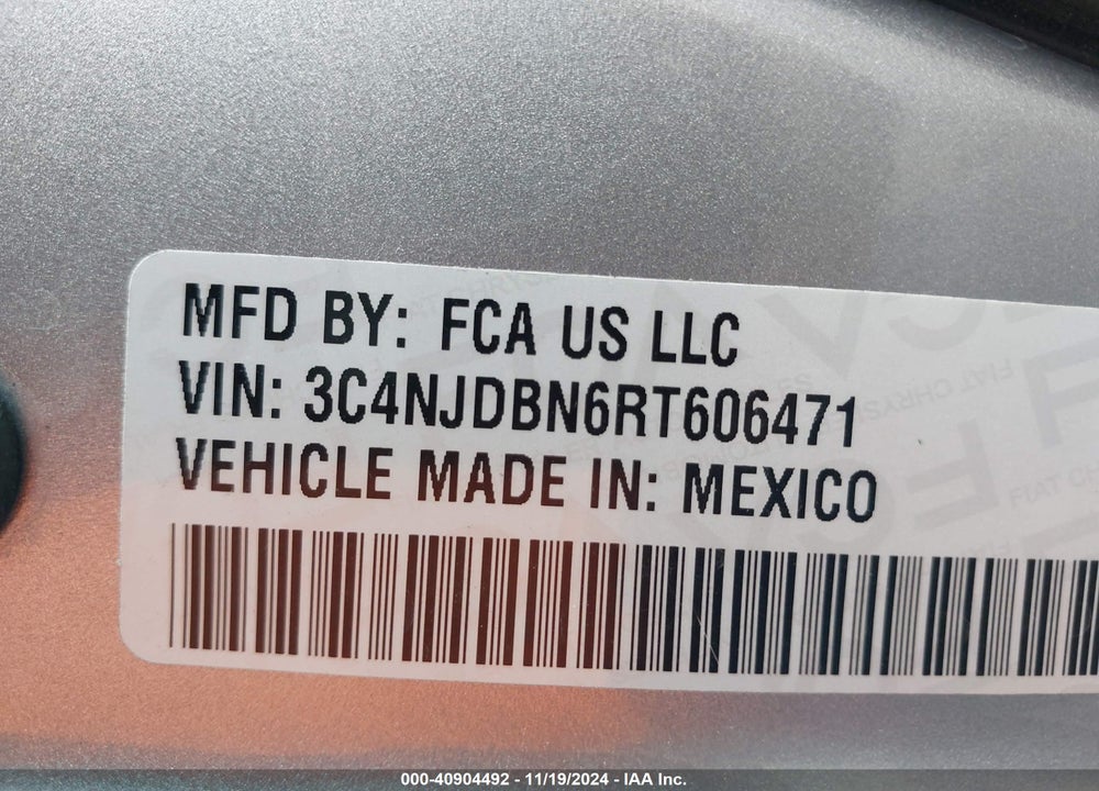 2024 JEEP COMPASS LATITUDE 4X4 VIN: 3C4NJDBN6RT606471