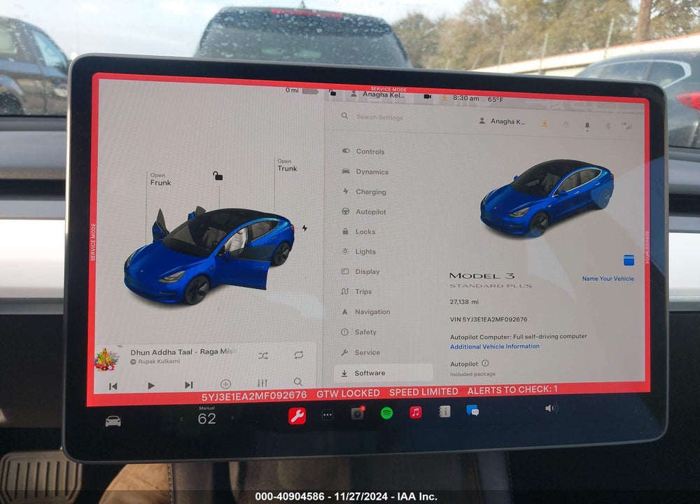 2021 TESLA MODEL 3 STANDARD RANGE PLUS REAR-WHEEL DRIVE VIN: 5YJ3E1EA2MF092676