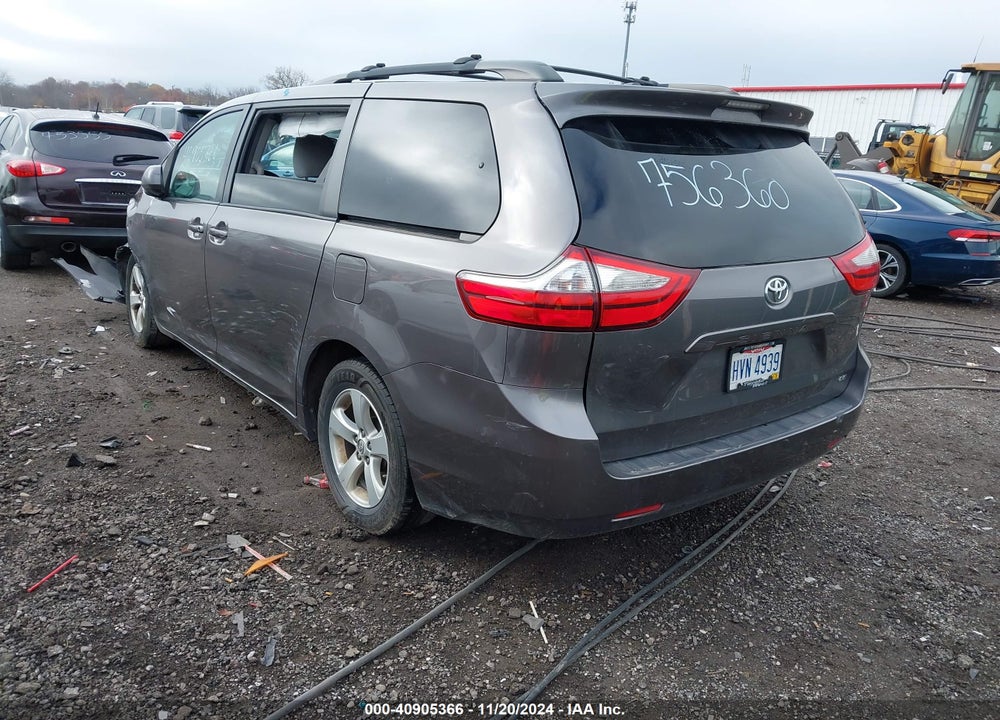 2016 TOYOTA SIENNA LE 8 PASSENGER VIN: 5TDKK3DC5GS756360