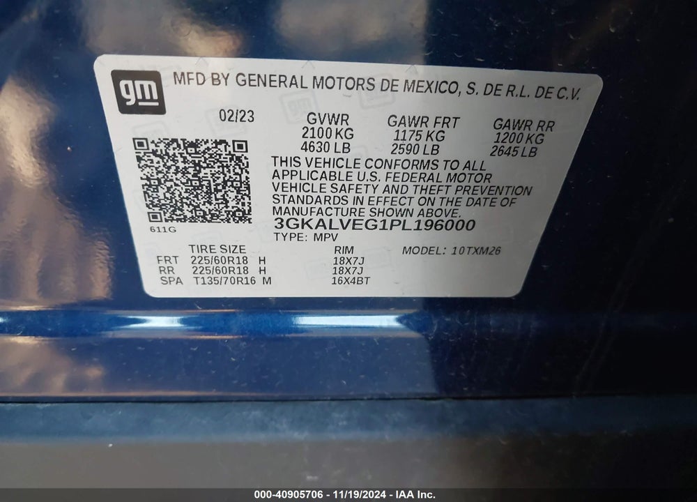 2023 GMC TERRAIN AWD SLT VIN: 3GKALVEG1PL196000