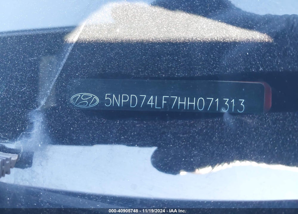 2017 HYUNDAI ELANTRA SE VIN: 5NPD74LF7HH071313
