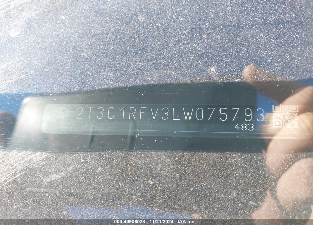 2020 TOYOTA RAV4 XLE PREMIUM VIN: 2T3C1RFV3LW075793