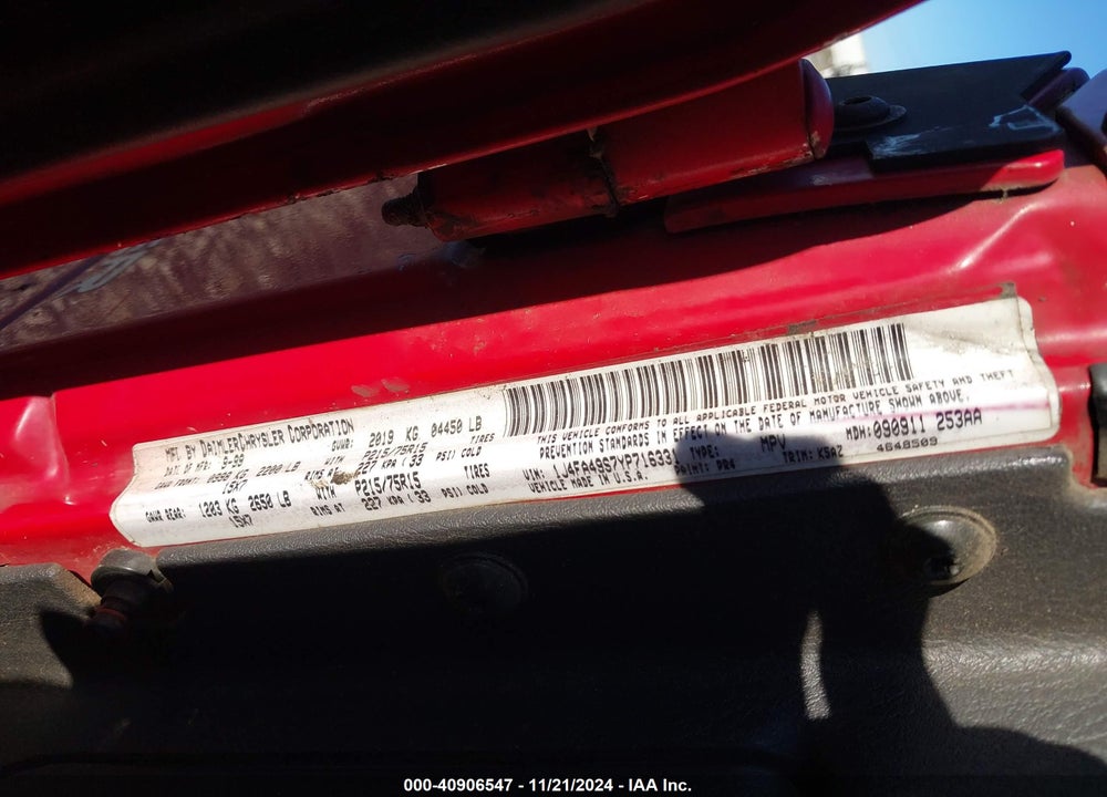 2000 JEEP WRANGLER SPORT VIN: 1J4FA49S7YP716331