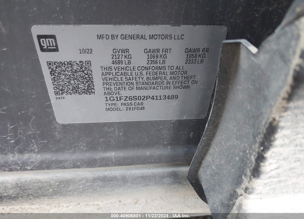 2023 CHEVROLET BOLT EUV FWD PREMIER VIN: 1G1FZ6S02P4113489