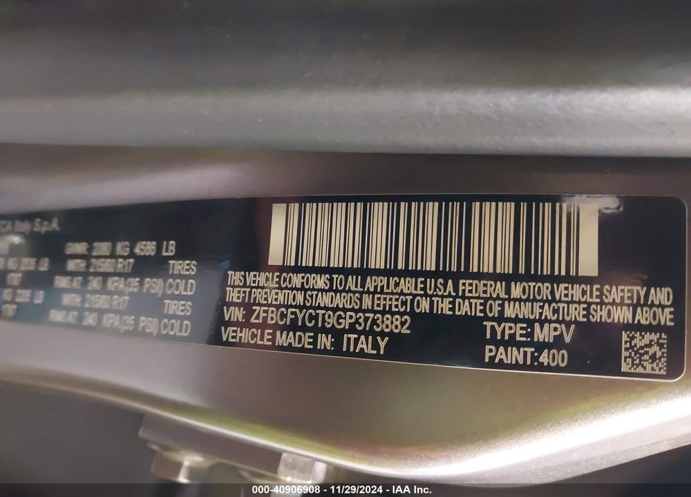 2016 FIAT 500X TREKKING VIN: ZFBCFYCT9GP373882