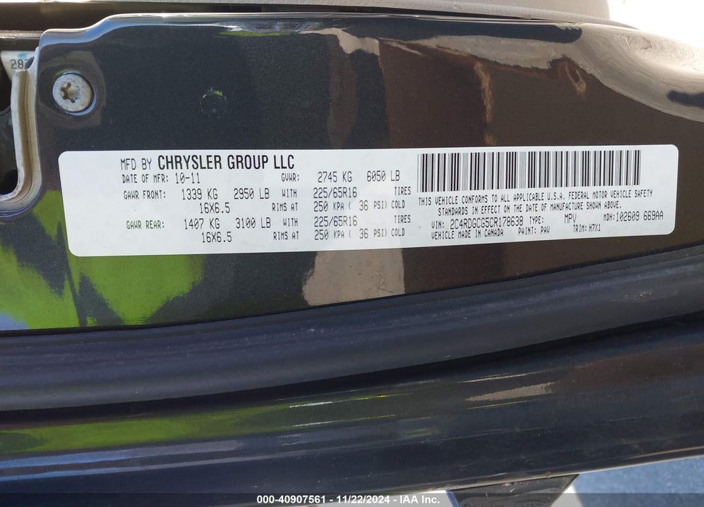 2012 DODGE GRAND CARAVAN SXT VIN: 2C4RDGCG5CR178638