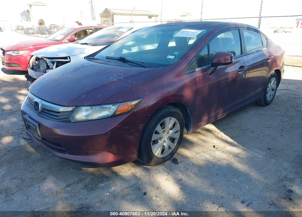 2012 HONDA CIVIC LX VIN: 2HGFB2F5XCH532764