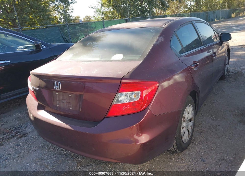 2012 HONDA CIVIC LX VIN: 2HGFB2F5XCH532764