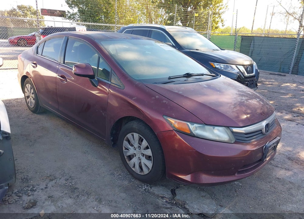 2012 HONDA CIVIC LX VIN: 2HGFB2F5XCH532764