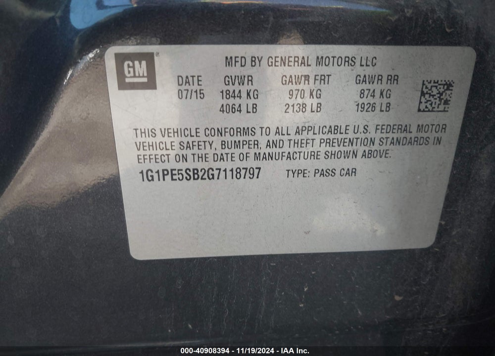 2016 CHEVROLET CRUZE LIMITED 1LT AUTO VIN: 1G1PE5SB2G7118797