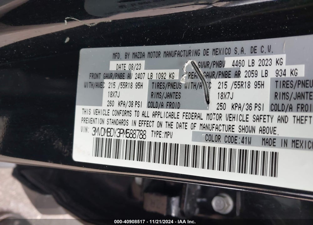 2023 MAZDA CX-30 2.5 TURBO PREMIUM VIN: 3MVDMBDY3PM588788