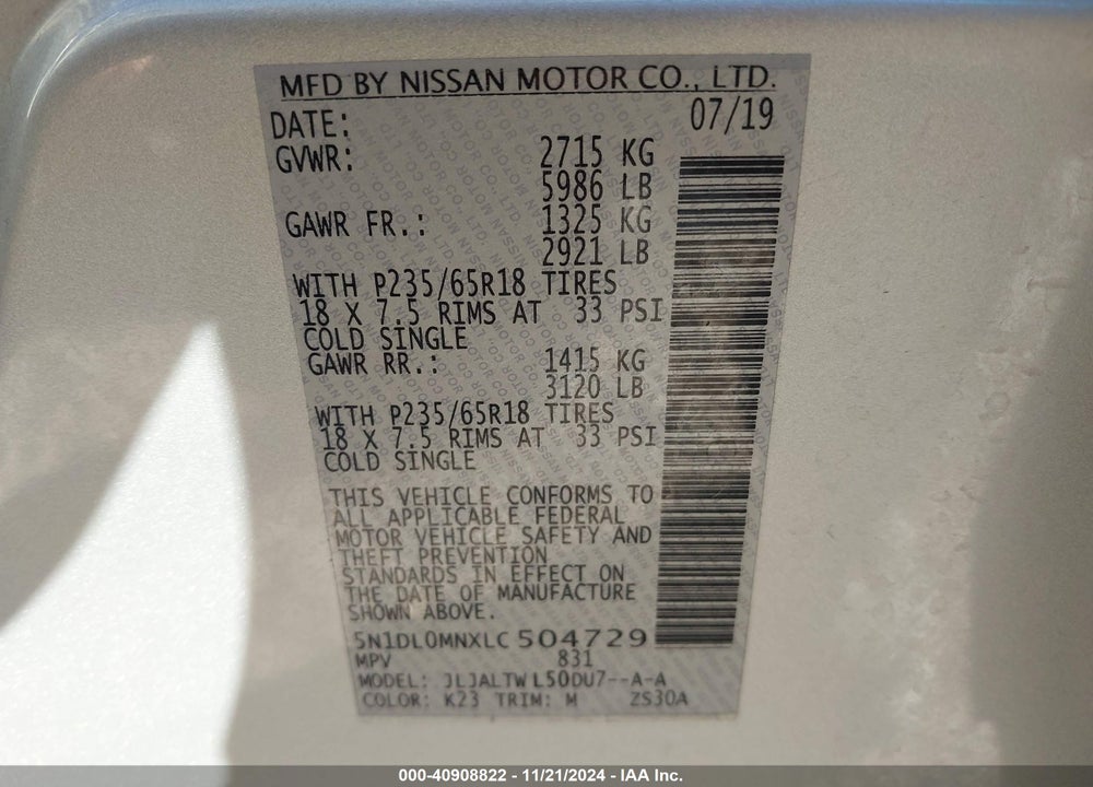 2020 INFINITI QX60 LUXE VIN: 5N1DL0MNXLC504729