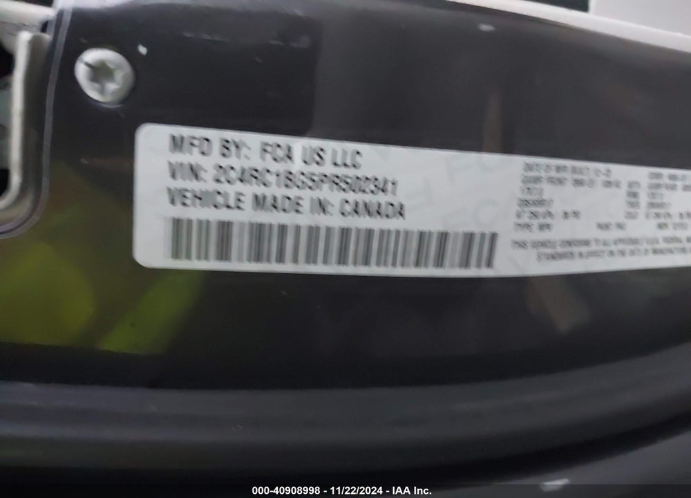 2023 CHRYSLER PACIFICA TOURING L VIN: 2C4RC1BG5PR502341