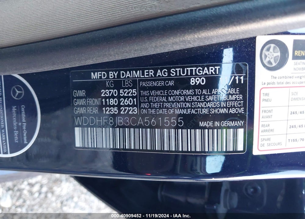 2012 MERCEDES-BENZ E 350 4MATIC VIN: WDDHF8JB3CA561555