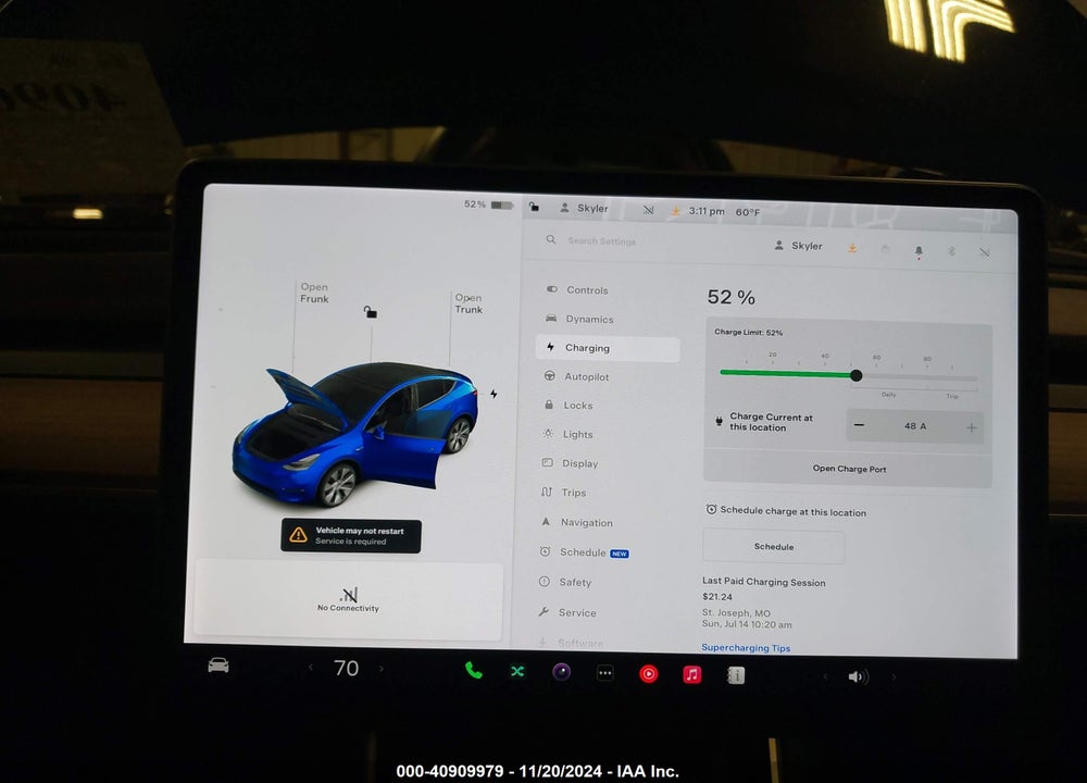 2021 TESLA MODEL Y LONG RANGE DUAL MOTOR ALL-WHEEL DRIVE VIN: 5YJYGDEE0MF105106