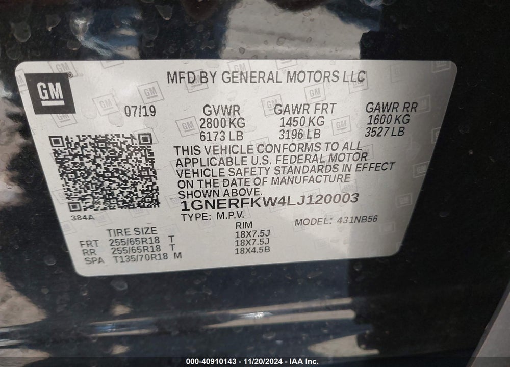 2020 CHEVROLET TRAVERSE FWD LS VIN: 1GNERFKW4LJ120003
