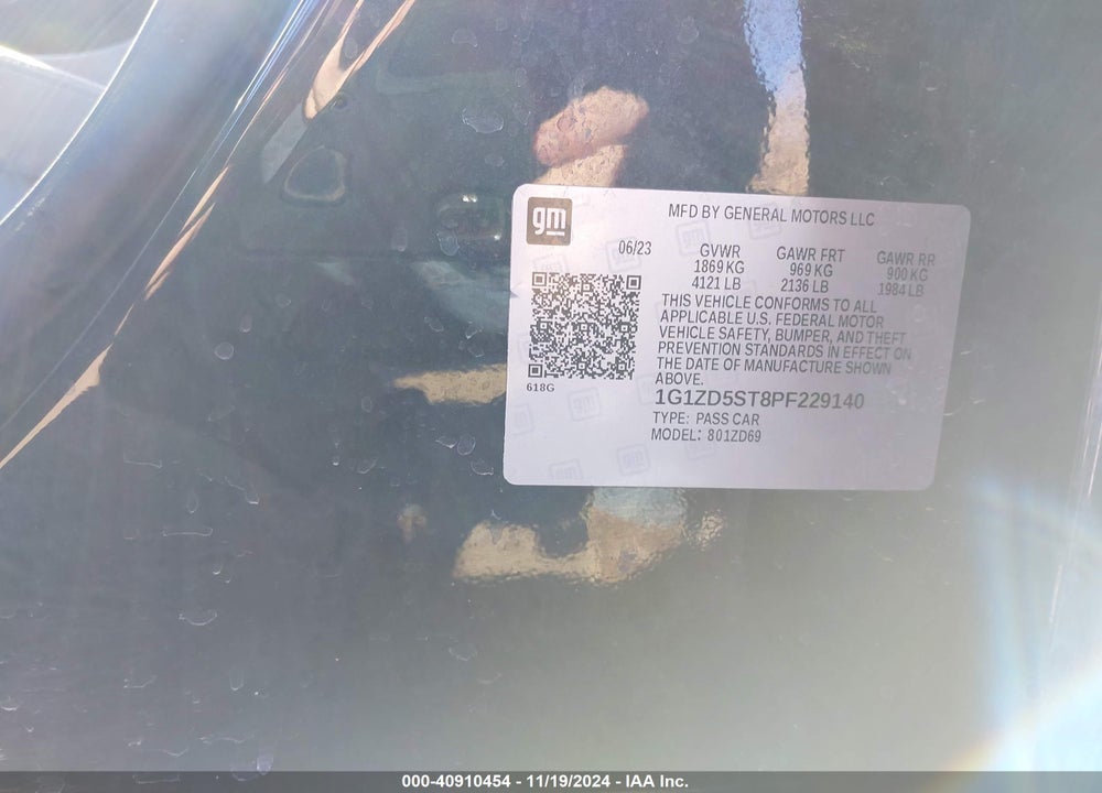 2023 CHEVROLET MALIBU FWD 1LT VIN: 1G1ZD5ST8PF229140