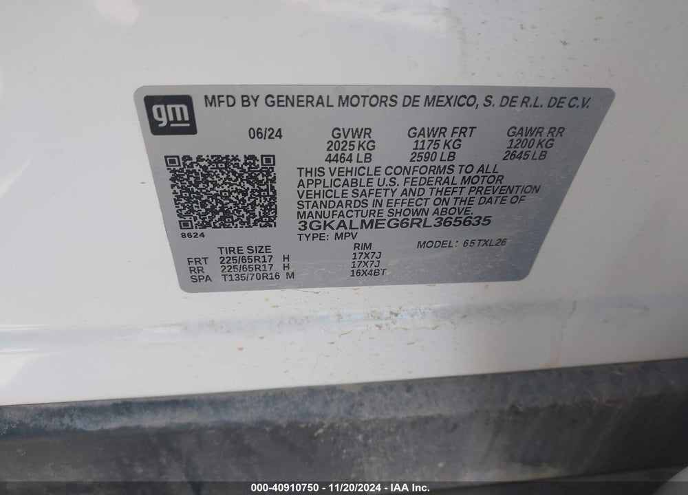 2024 GMC TERRAIN FWD SLE VIN: 3GKALMEG6RL365635
