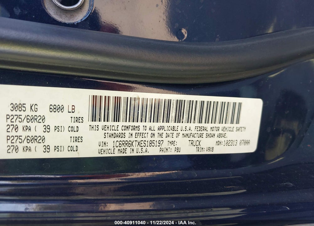 2014 RAM 1500 EXPRESS VIN: 1C6RR6KTXES185197