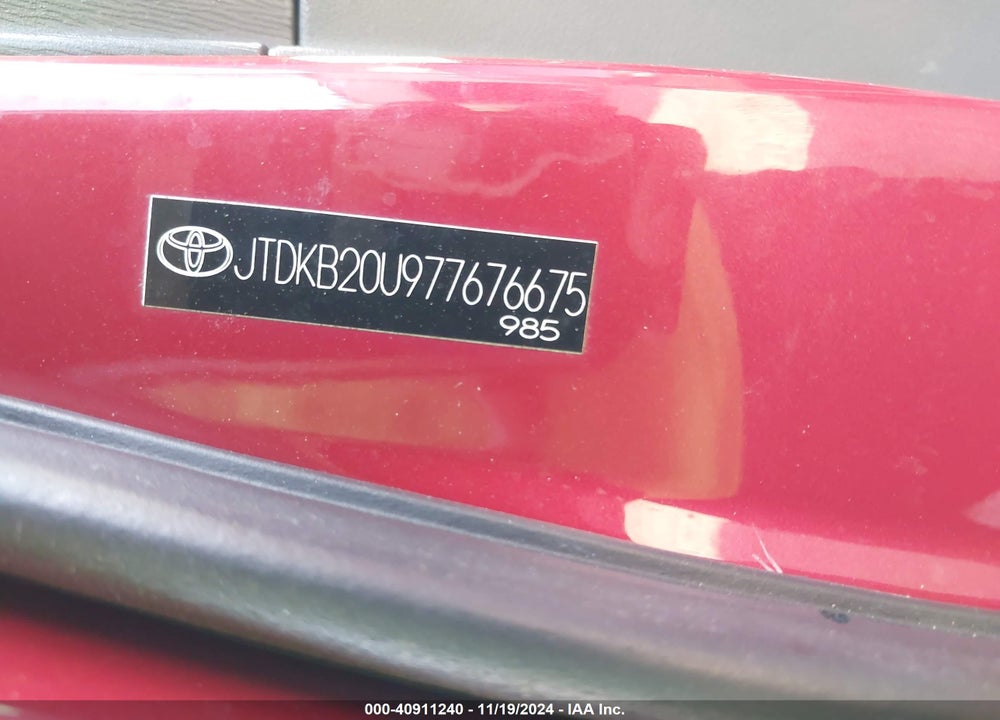 2007 TOYOTA PRIUS VIN: JTDKB20U977676675