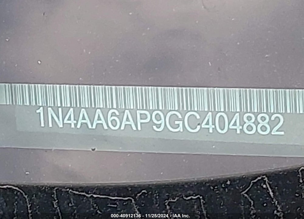 2016 NISSAN MAXIMA 3.5 SV VIN: 1N4AA6AP9GC404882