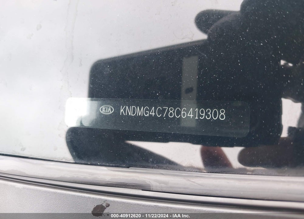 2012 KIA SEDONA LX VIN: KNDMG4C78C6419308