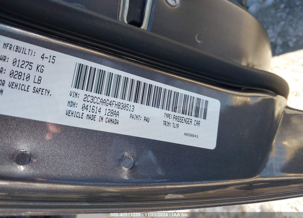 2015 CHRYSLER 300 VIN: 2C3CCAAG4FH830513