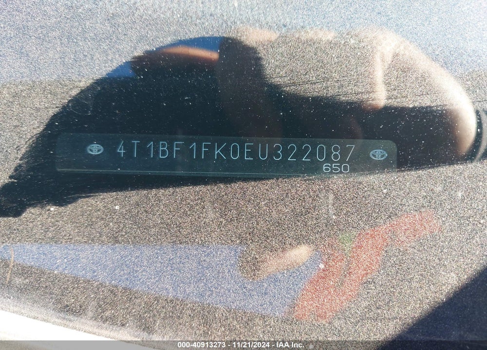 2014 TOYOTA CAMRY VIN: 4T1BF1FK0EU322087