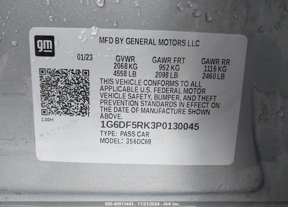 2023 CADILLAC CT4 PREMIUM LUXURY VIN: 1G6DF5RK3P0130045