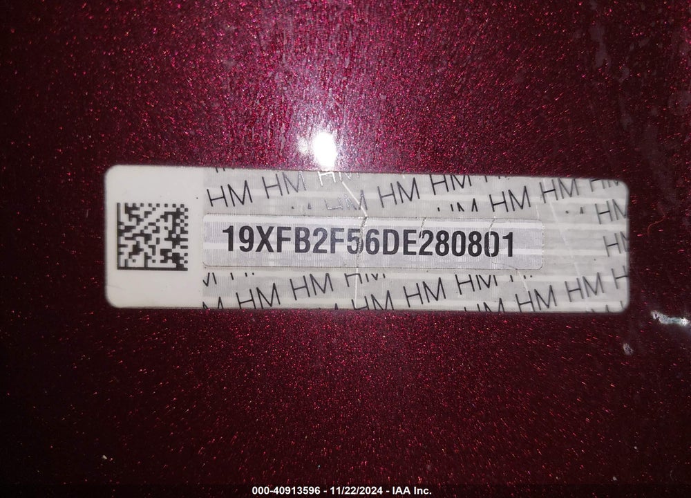 2013 HONDA CIVIC LX VIN: 19XFB2F56DE280801