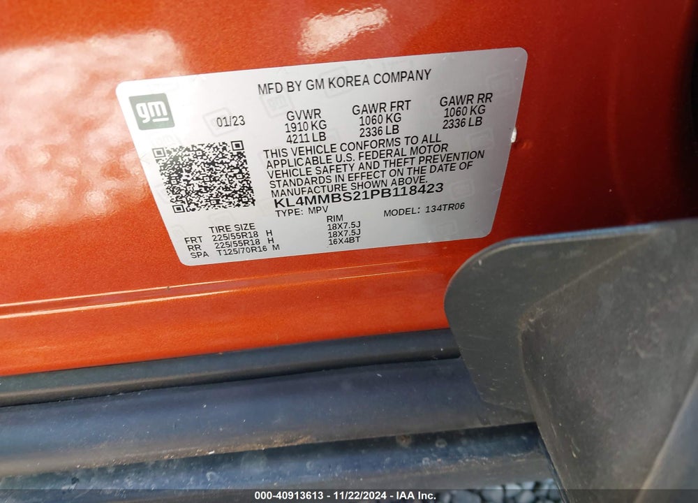 2023 BUICK ENCORE GX PREFERRED FWD VIN: KL4MMBS21PB118423