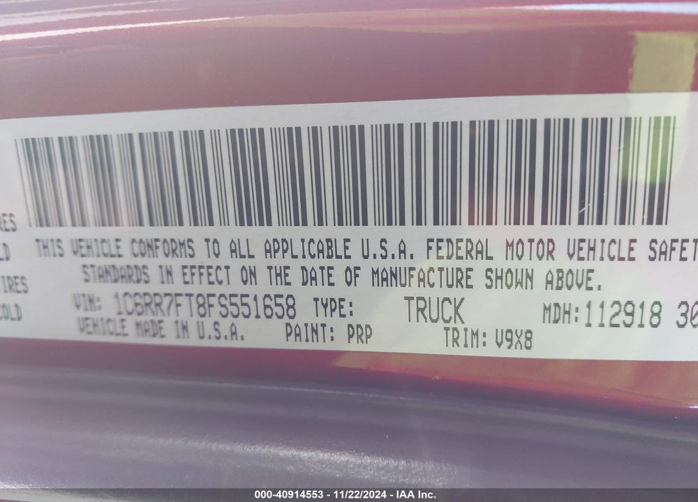 2015 RAM 1500 EXPRESS VIN: 1C6RR7FT8FS551658