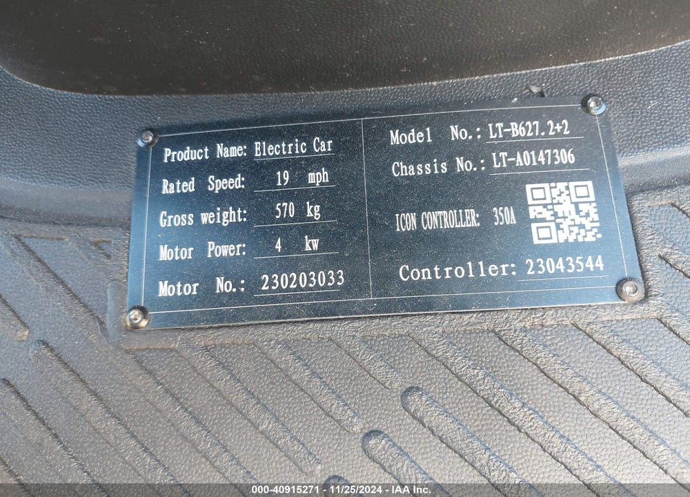 2023 GOLF CART OTHER VIN: LTA0147306