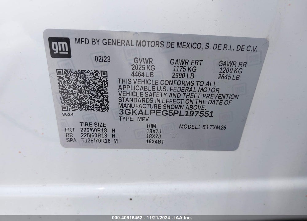 2023 GMC TERRAIN FWD SLT VIN: 3GKALPEG5PL197551