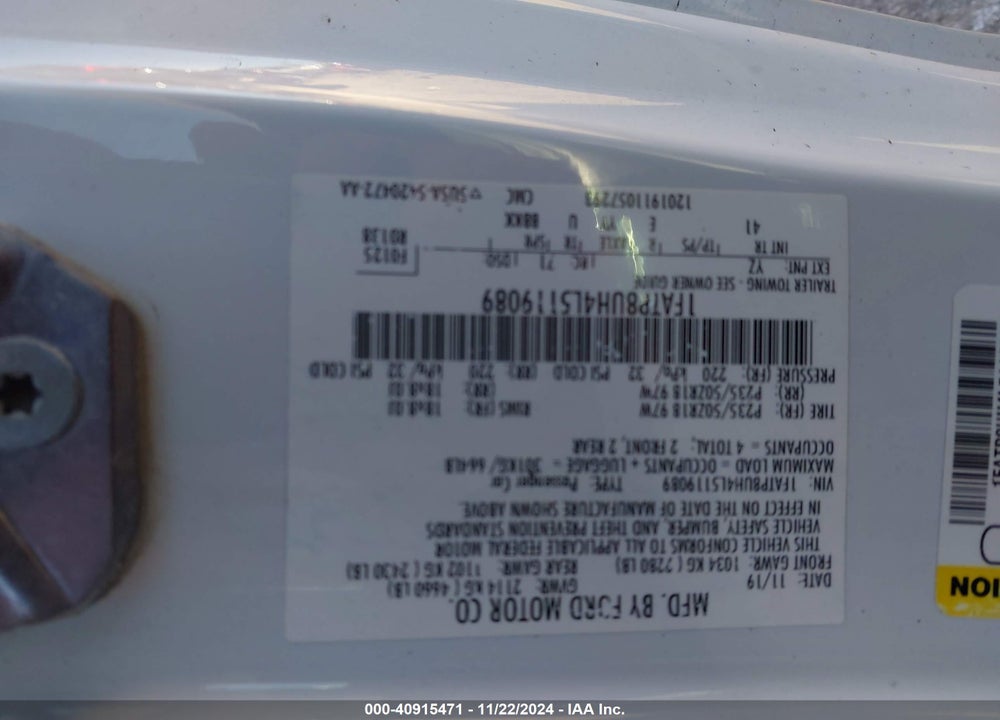 2020 FORD MUSTANG ECOBOOST PREMIUM VIN: 1FATP8UH4L5119089