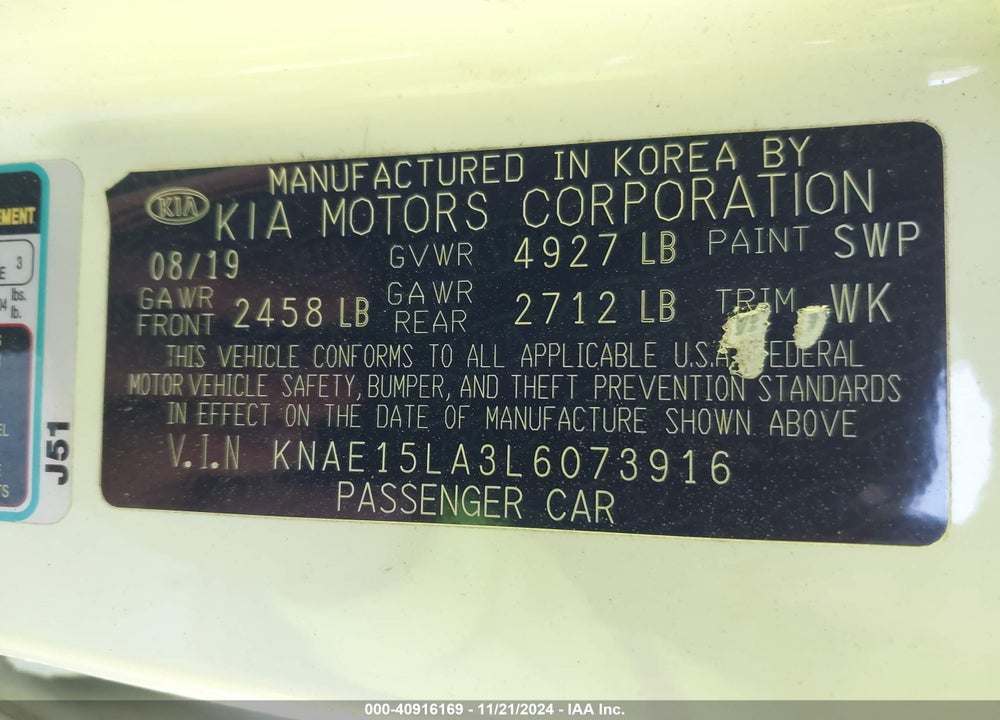 2020 KIA STINGER GT LINE VIN: KNAE15LA3L6073916