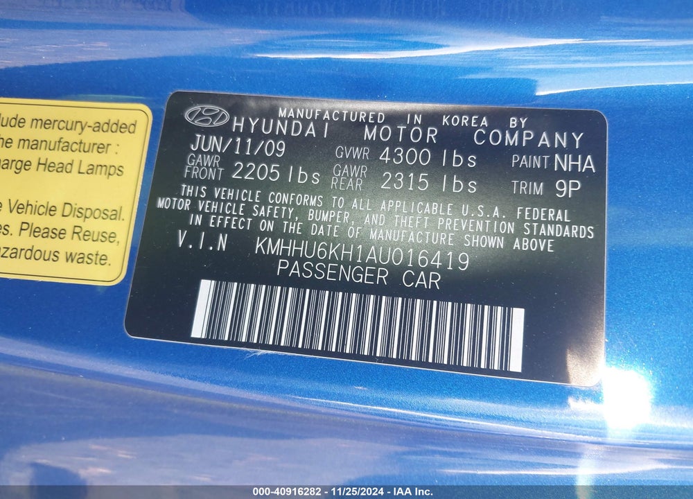 2010 HYUNDAI GENESIS 3.8 GRAND TOURING VIN: KMHHU6KH1AU016419