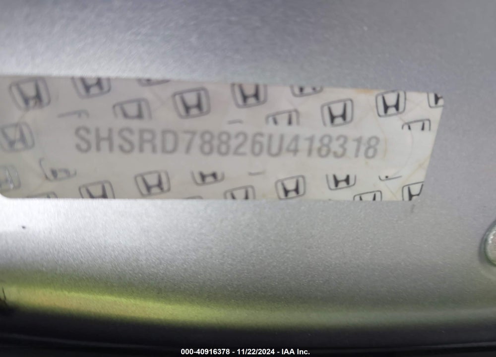 2006 HONDA CR-V EX VIN: SHSRD78826U418318